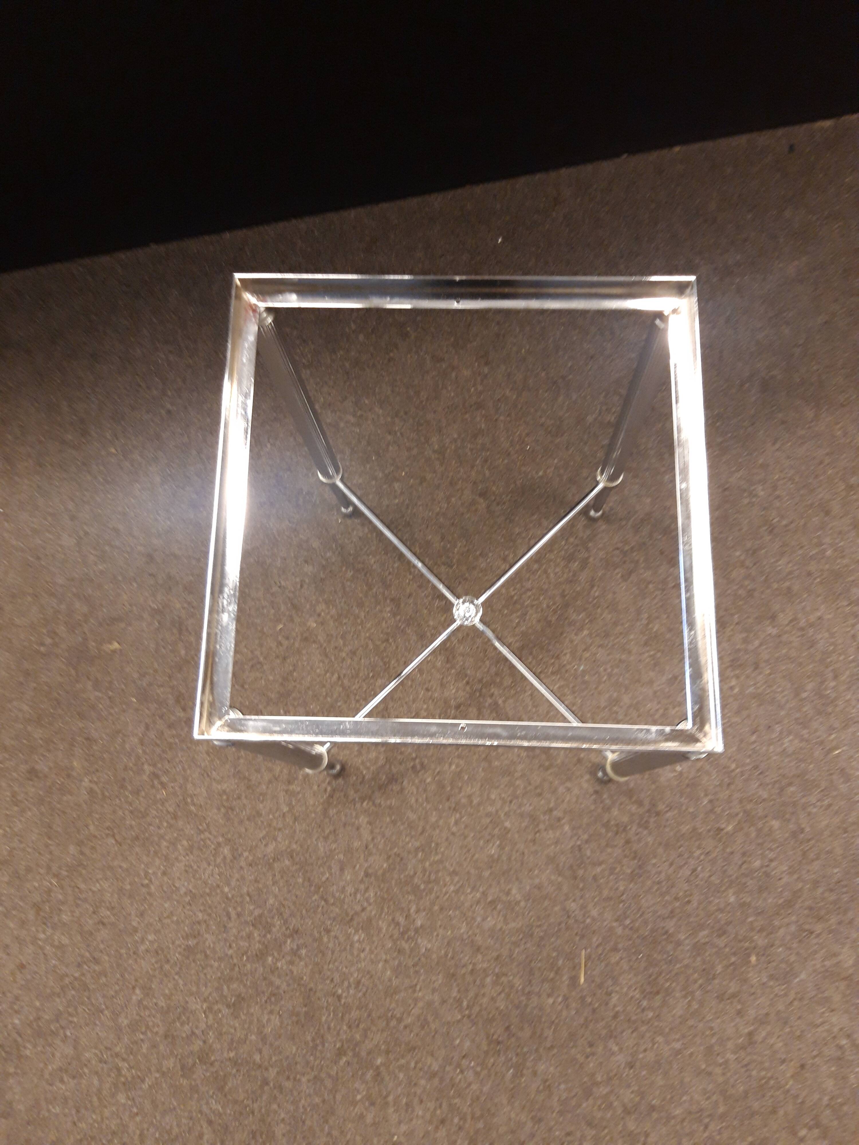 Metal stool with fabric seat