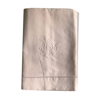 Old Sheet In Soft Pink Linen Thread