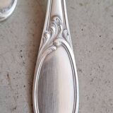 Set of 6 silver plated metal soup spoons