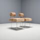 Paire de chaises d'appoint postmodernes en peau de vache par Fritz Brückner, Allemagne 1980
