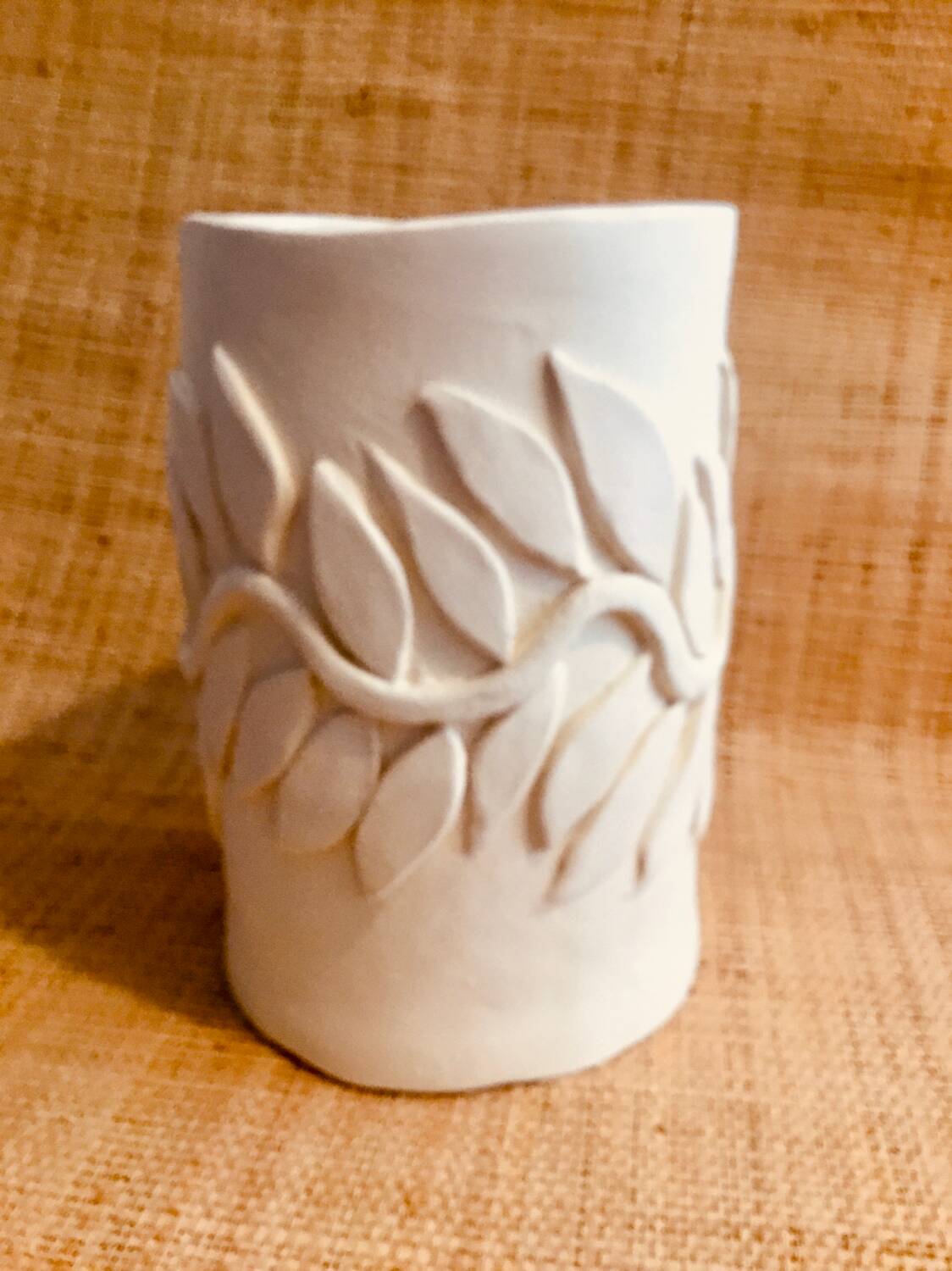 Artisanal raw ceramic vase