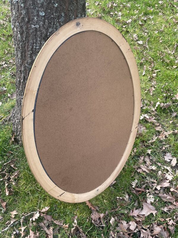 Miroir ovale doré biseauté, 79 x 59 cm