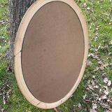 Miroir ovale doré biseauté, 79 x 59 cm