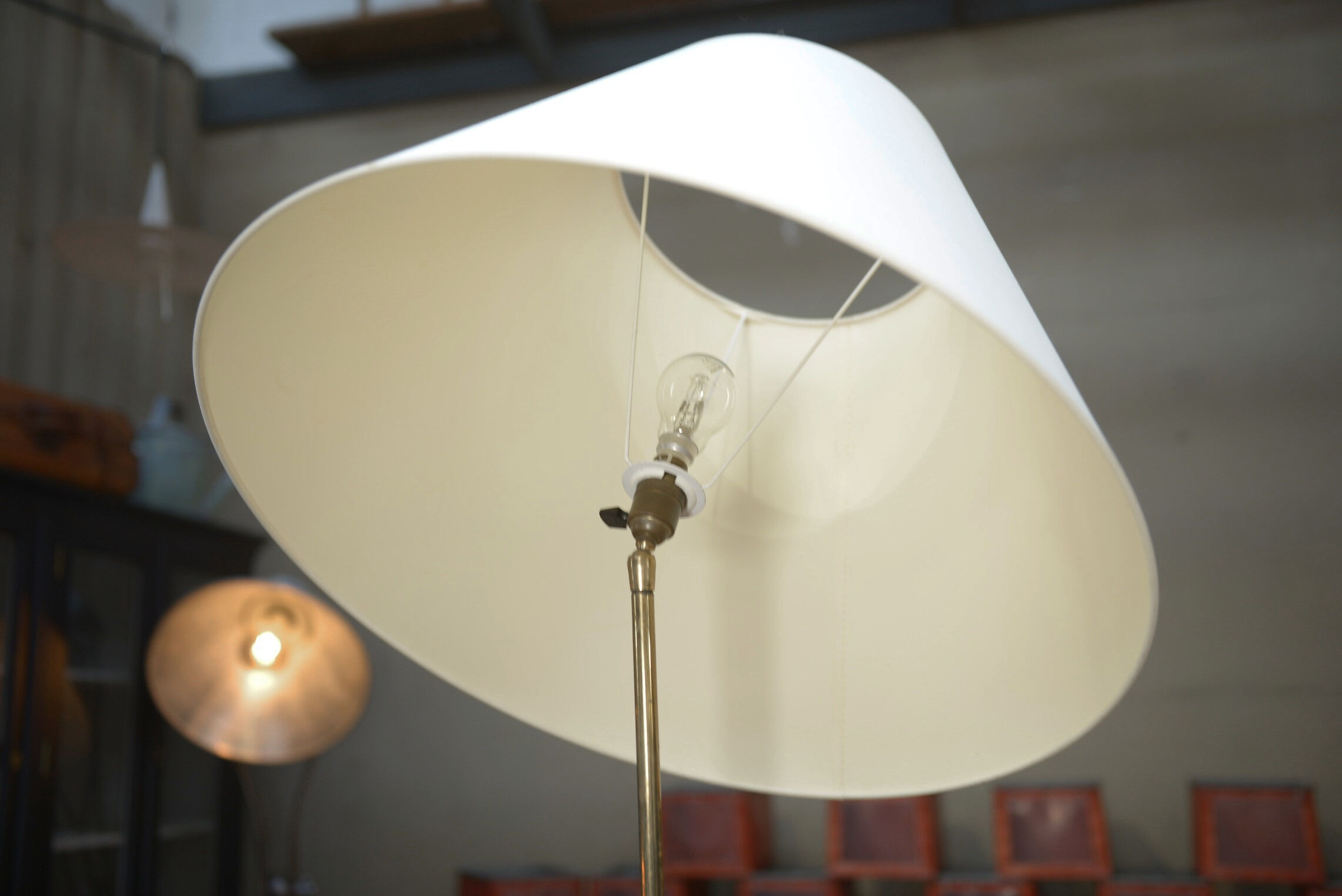 Vintage opaline and glass floor lamp 1960