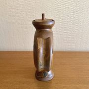 Glazed stoneware sculptural teapot signed