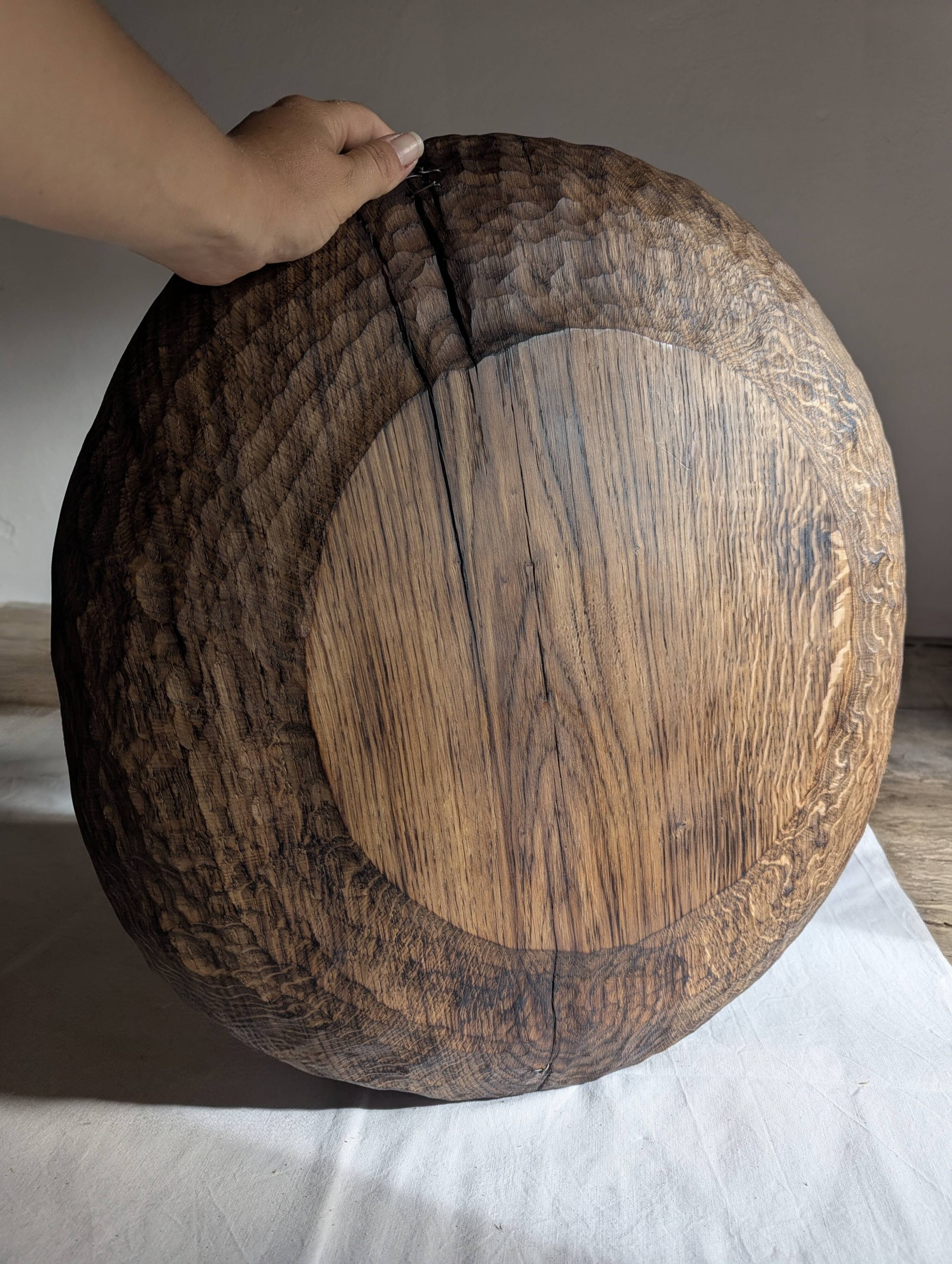 Carved oak plate