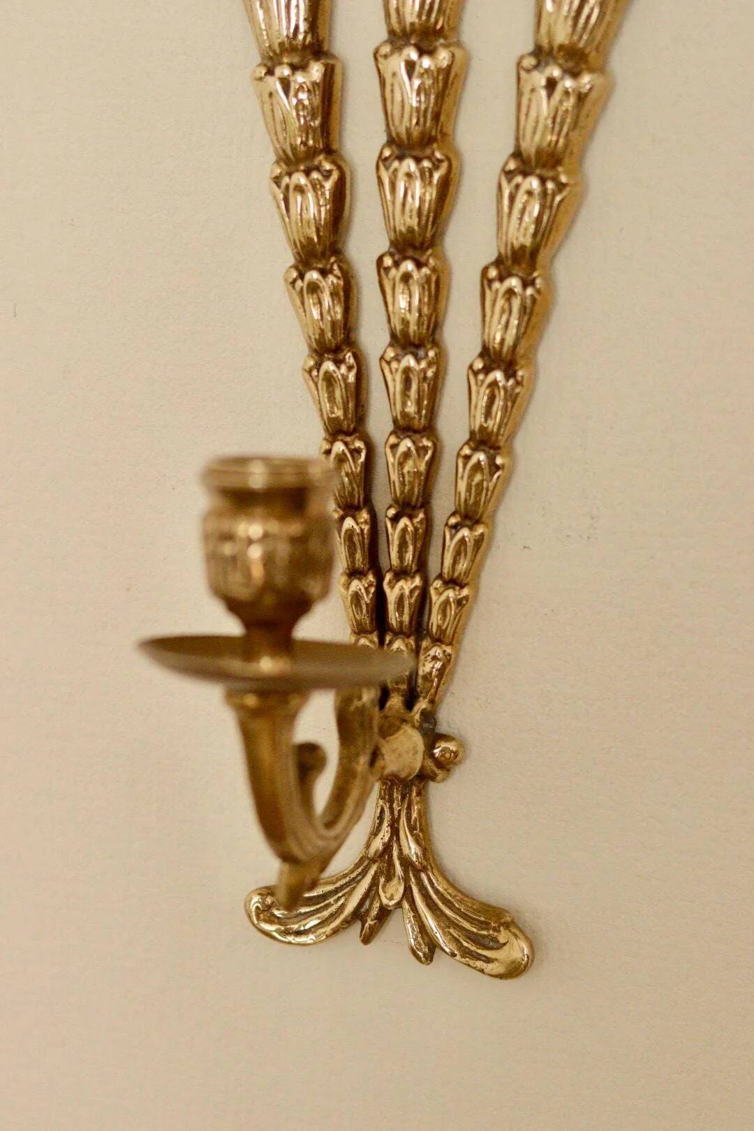 Single mid-century brass Swedish brass sconce