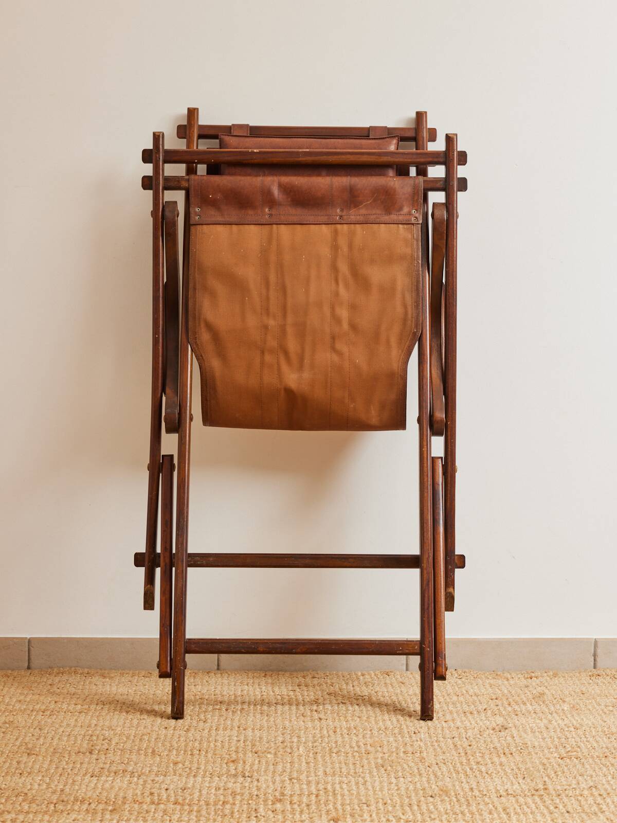 Vintage wooden deckchair