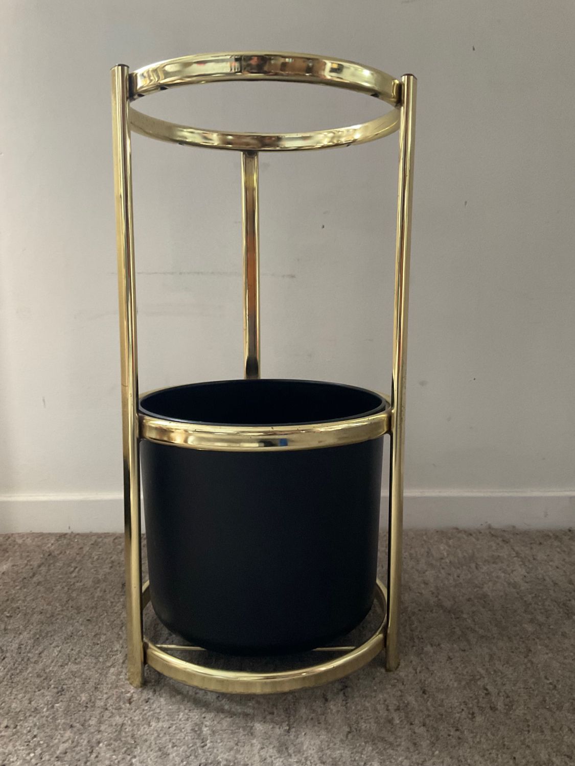 Vintage umbrella door in gilded metal 70s
