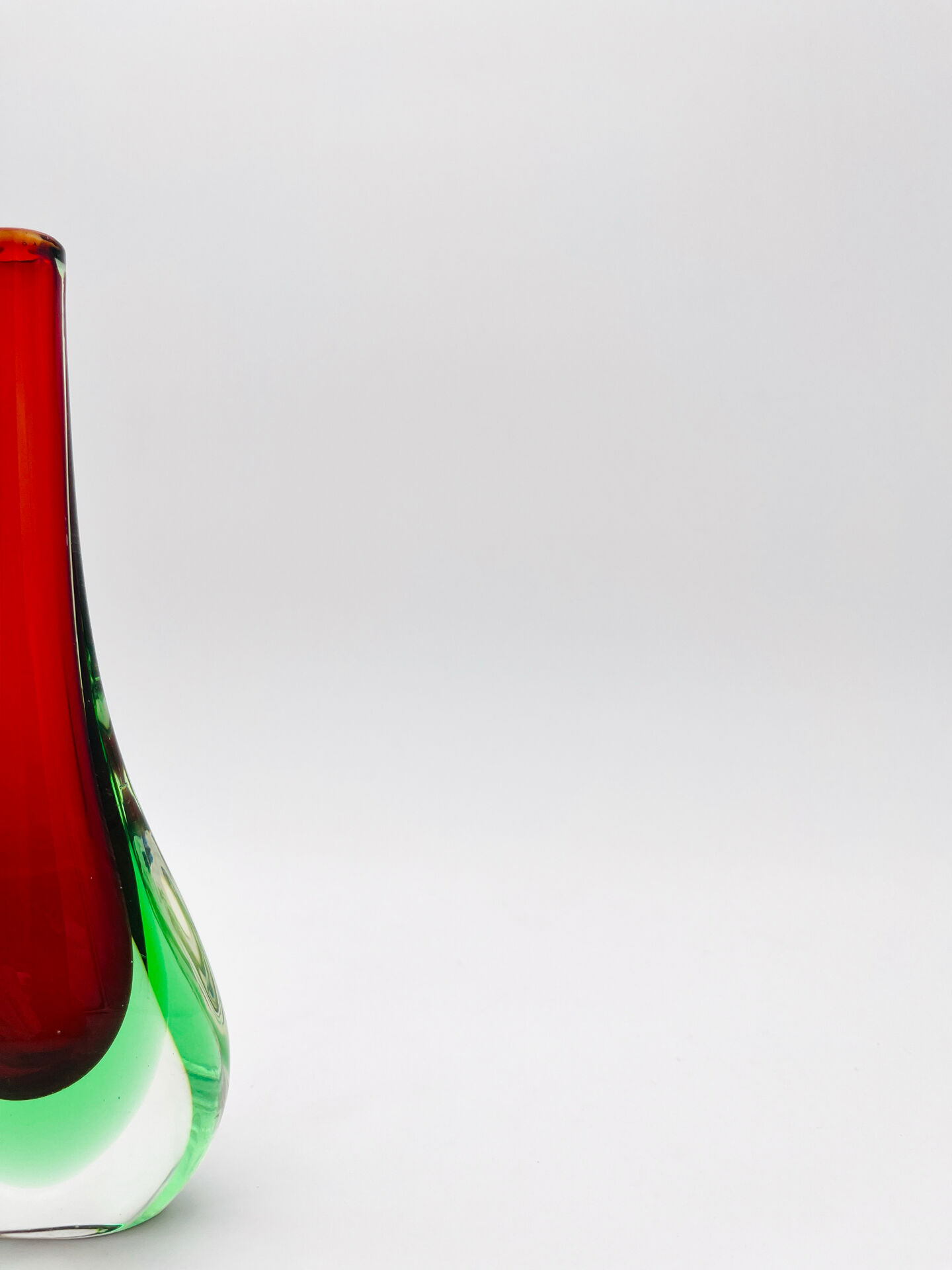 Murano Soliflore Vase - Flavio Poli - Sommerso Red Green 19cm