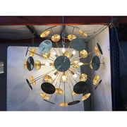 Handmade Hammered Sputnik Chandelier in Gold