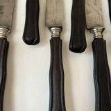 Set of 11 blackened wood table knives Napoleon III XIX