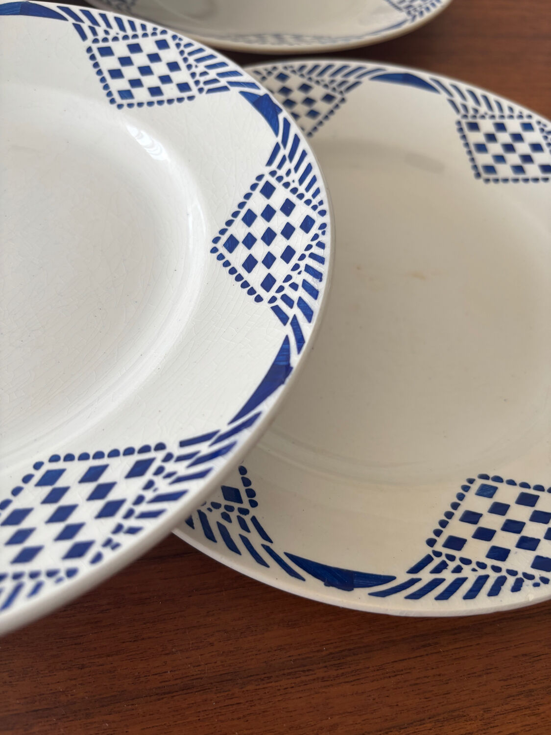 Set of 6 vintage flat plates Moulin des Loups & Hamage model Pan