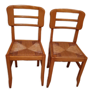 2 chaises paillées vintage