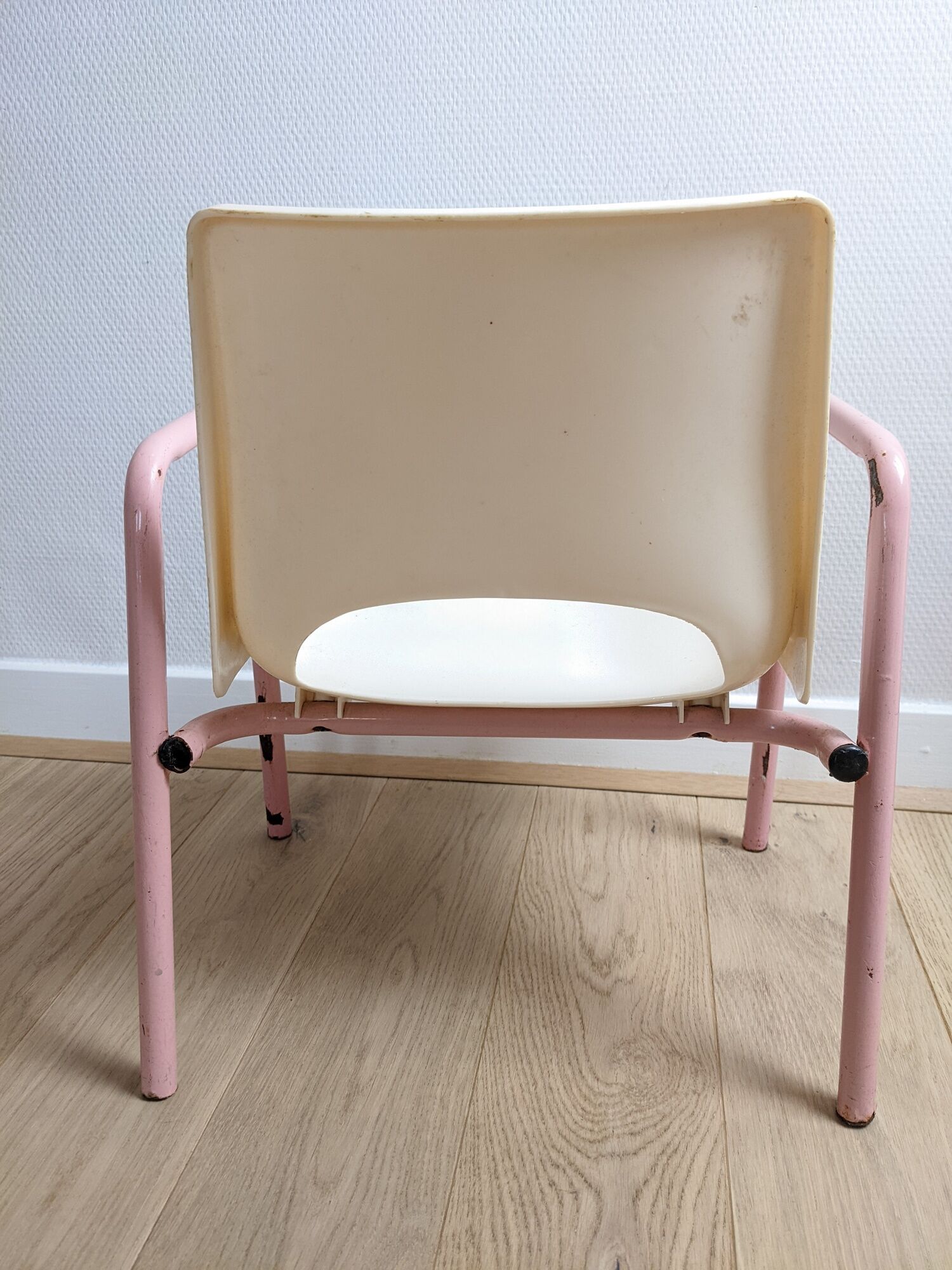 Retro vintage armchair child metal and plastic spirit school mullca