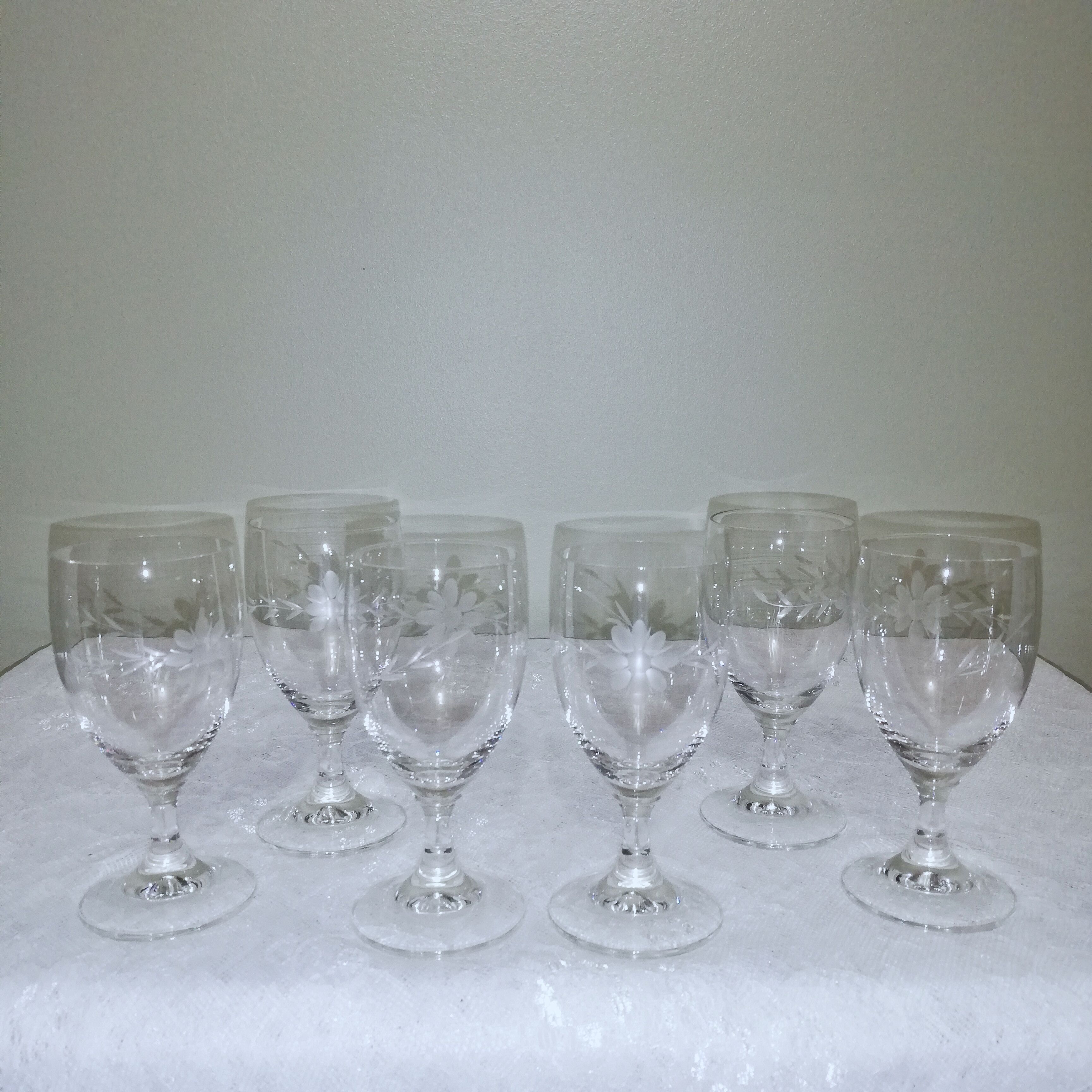 6 10cl crystal wine glasses