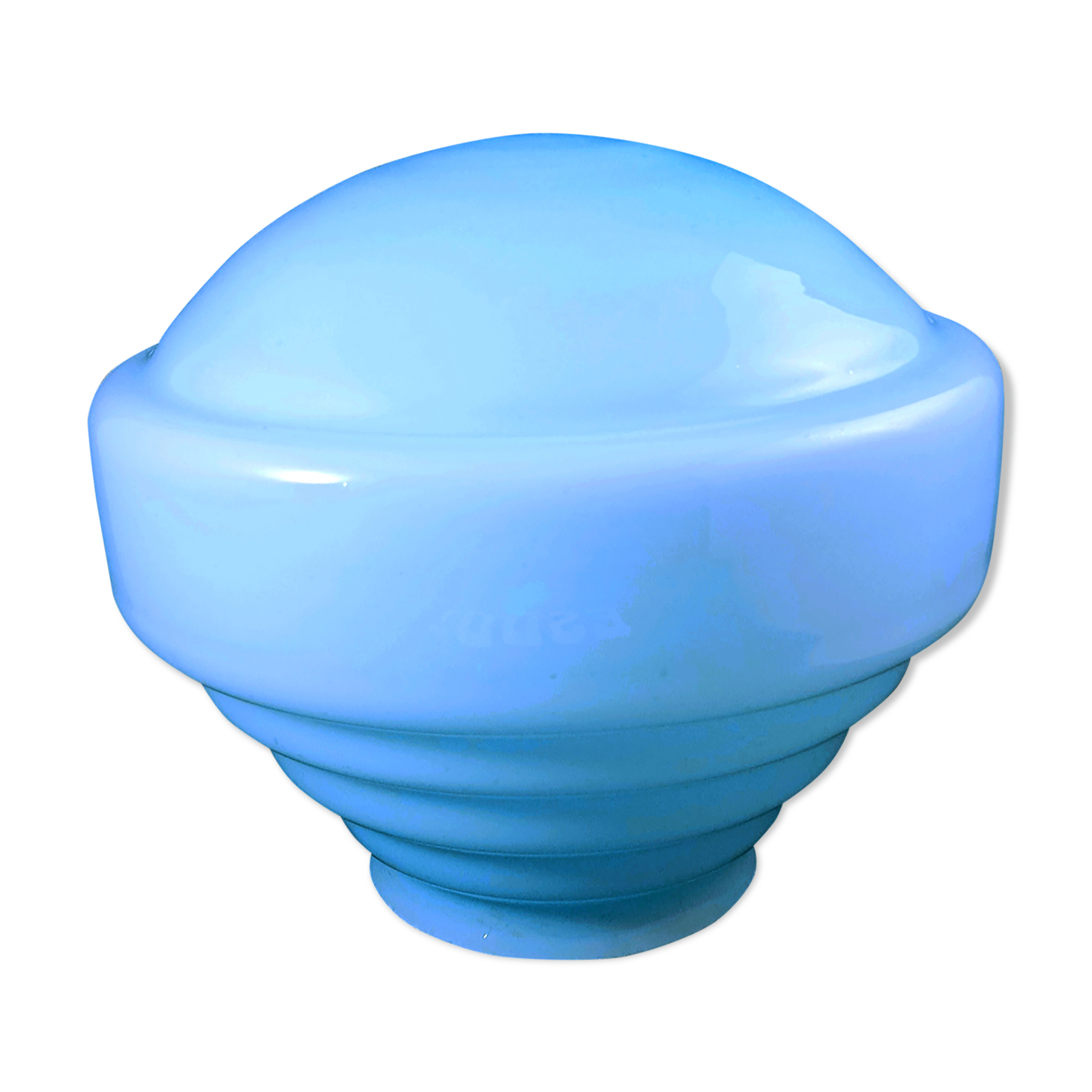 Suspension globe opaline bleu ciel vintage années 60