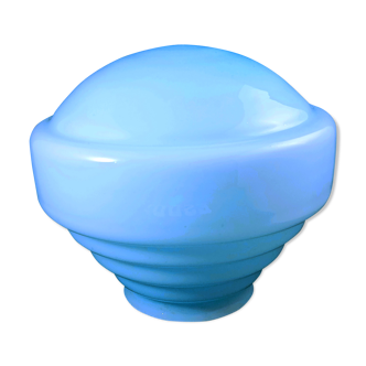 Suspension globe opaline bleu ciel vintage années 60