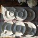 Set of 6 artichoke plates in white faience from Gien.