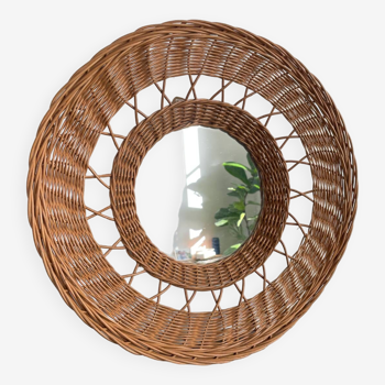 Rattan mirror