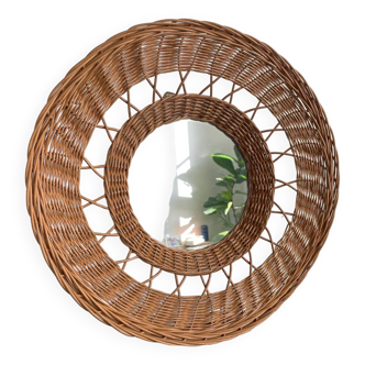 Rattan mirror