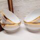 Set 4 bols porcelaine blanc et or