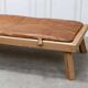 Daybed en cuir vintage et chêne 1950