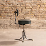 Industrial craft chair made of metal and imitation leather