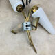 Pair of 1950s wall lights in brass and opaline tulips, Lunel/Arlus