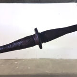 Table basse en noyer et fer forgé du XVIIIe siècle