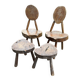 Ensemble tabouret et chaises brutaliste