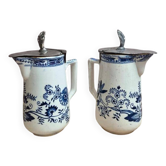 Paire de pots à lait anciens Boch Frères Keramis – modèle Saxe