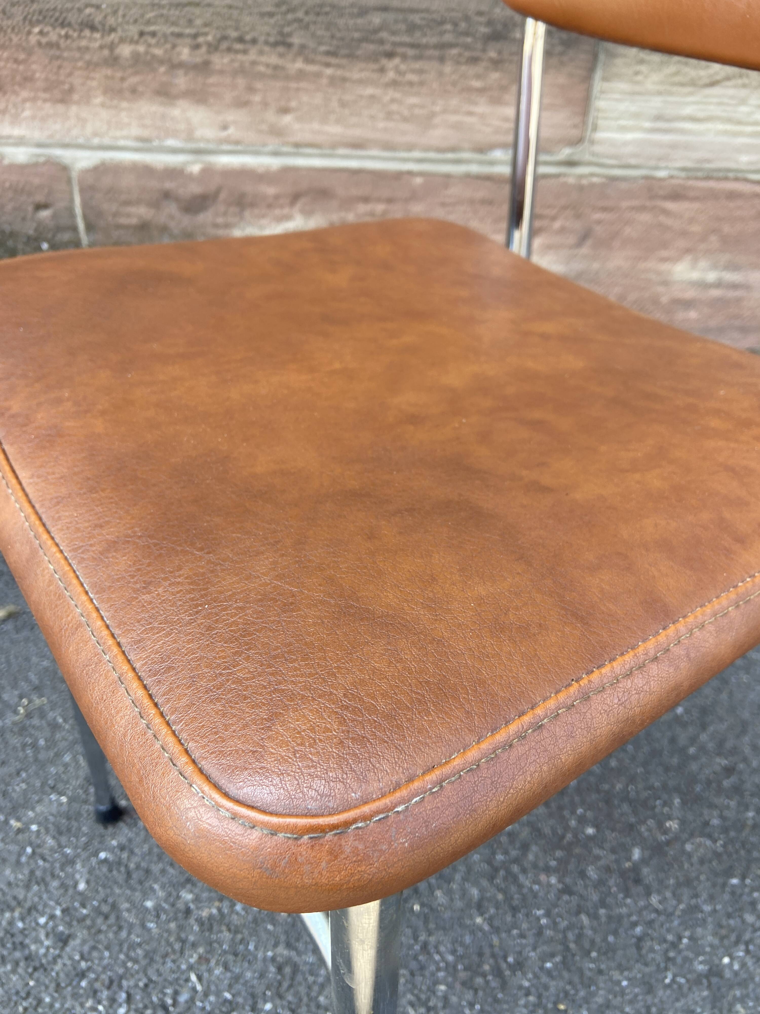 2 vintage leatherette and chrome chairs 1970