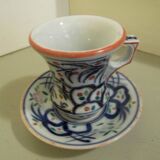 Cup and saucer, brulot, Bayeux porcelain 19th century