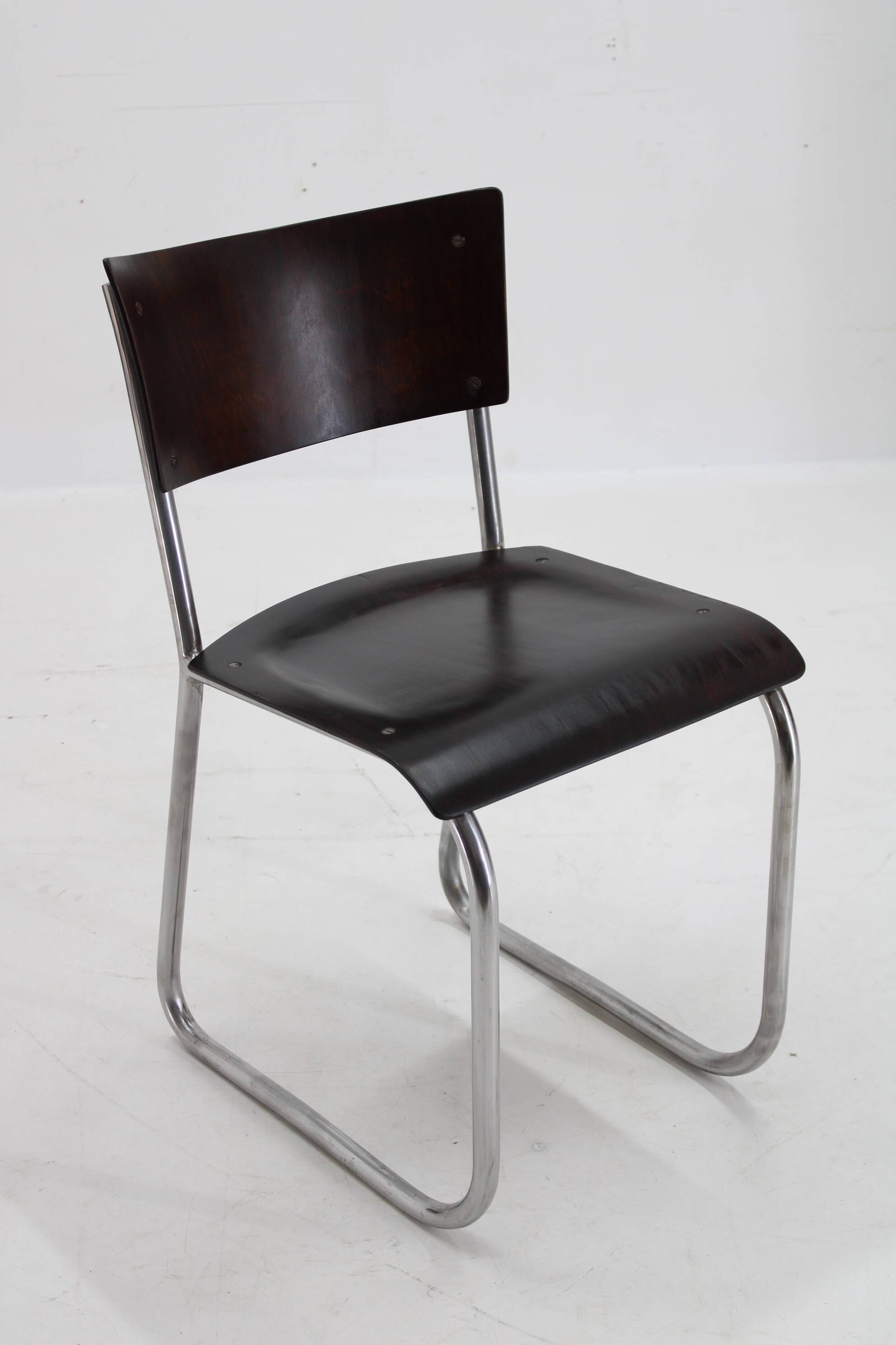 1930s Bauhaus/Functionalist Tubular Chair, Restored