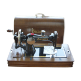Bazelle black metal sewing machine in its original wooden box