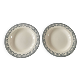 Set of 2 iron earthenware plates Garlands L.XVI from Salins