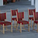 Danish Mid-Century Modern, Set of 6 Oak Dining Chairs, Henning Kjærnulf, 1960s