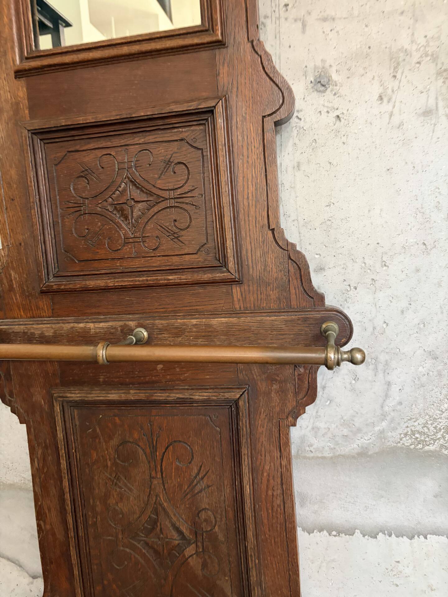 Antique oak carved wardrobe