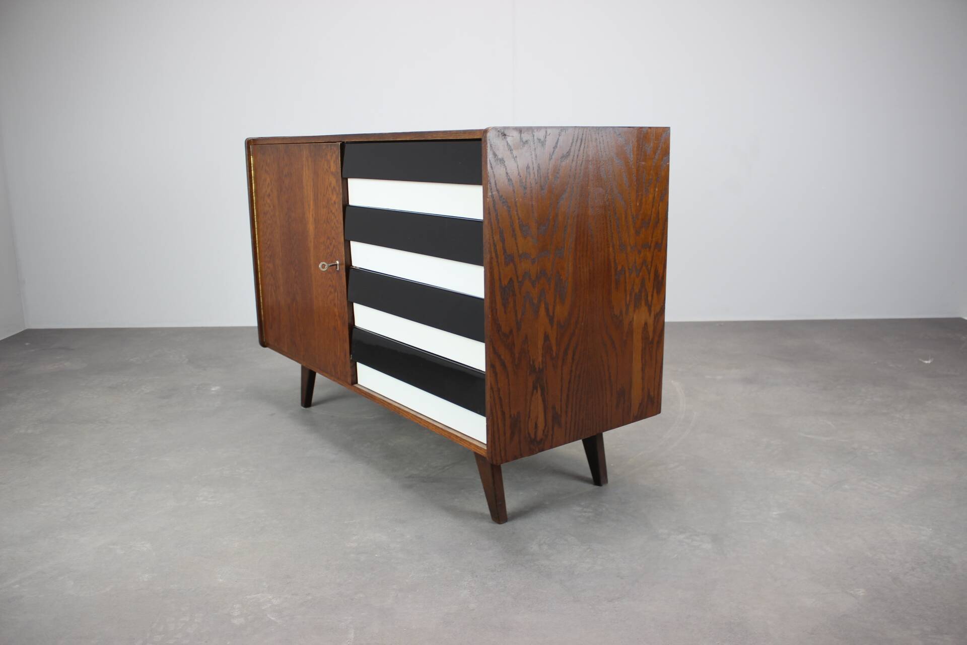 Oak chest of drawers from the 1960s by Jiri Jiroutek, Czechoslovakia