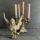 Small antique candelabrum with 5 lights in patinated brass - early 20th century