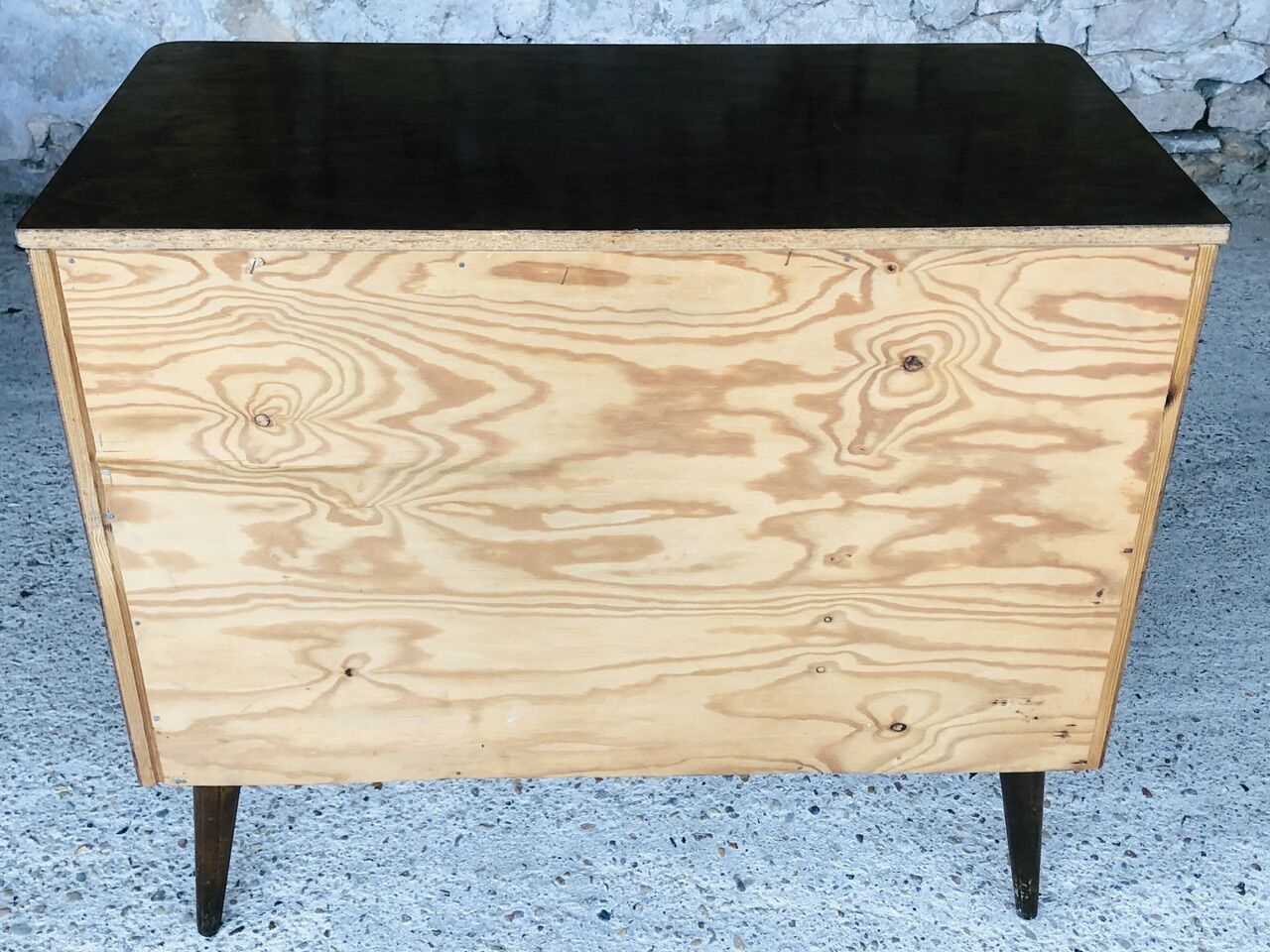 Vintage walnut chest of drawers, compass feet circa 50/60's