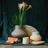 Ceramic sandblasted vase