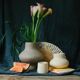 Ceramic sandblasted vase