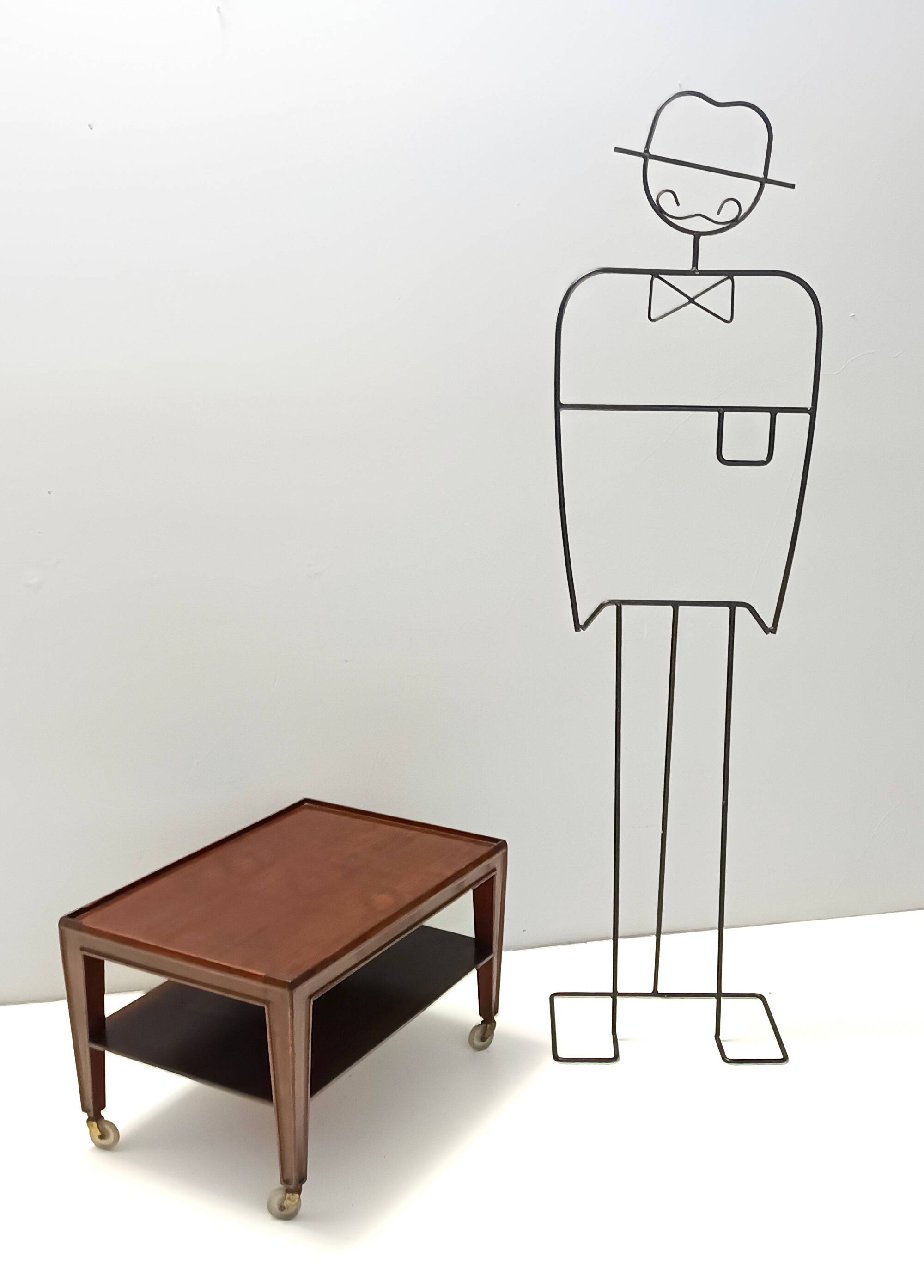 Rectangular Walnut Coffee Table by Paolo Buffa with Casters, Italy