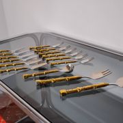 Brutalist dessert cutlery set by David Marshall, Spain, 1970