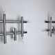 Pair of geometric wall lamps Maison Sciolari, 4feux, Italy, 1970