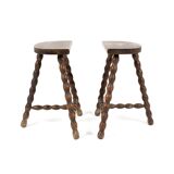 Paire tabouret de vacher rustique