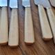 9 knives with bakelite handles, stainless steel, 1950