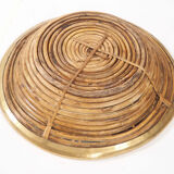 Rattan and copper dish